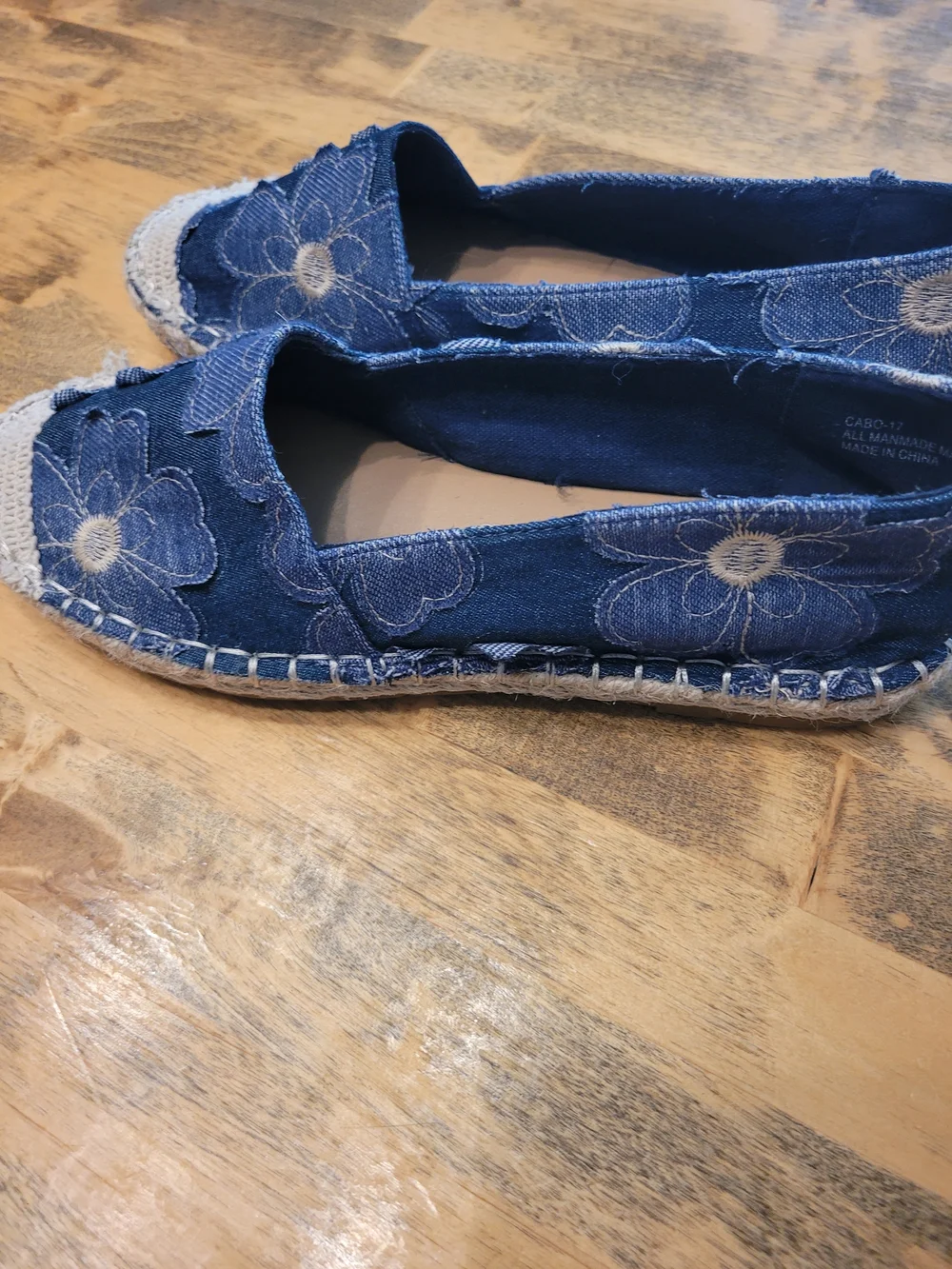 Rouge! Blue Floral Espadrille Slip-Ons